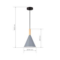 SLE1255-423-01 Светильник подвесной Черный/Серый E27 1*40W ARKET