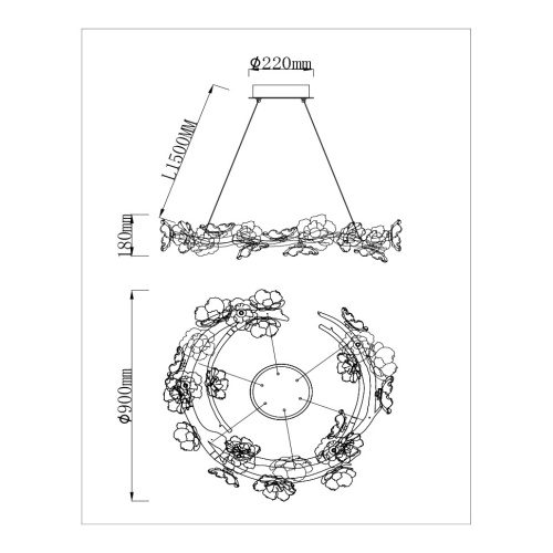 Люстра подвесная Sauvage FL1098-24P фото 2 Люстра подвесная Sauvage FL1098-24P фото 2