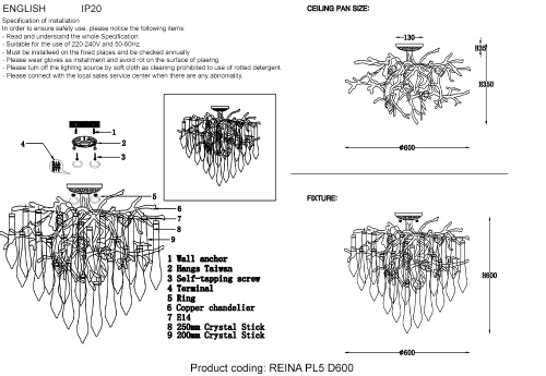 Crystal Lux Люстра Crystal Lux REINA PL5 D600 GOLD PEARL фото 2