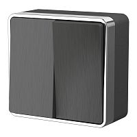 Выключатель двухклавишный Gallant графит рифленый W5020004