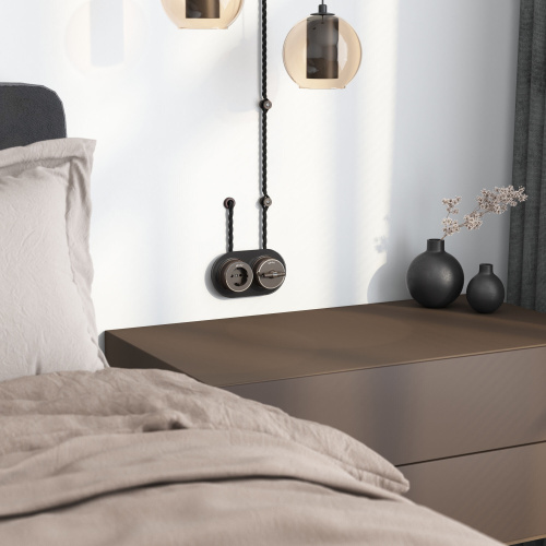 Втулка для вывода кабеля из стены 2 шт. коричневая ретро W6421114 фото 2