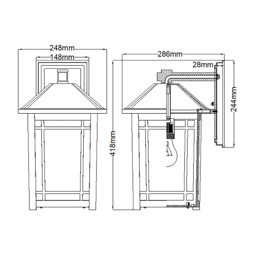 Настенный фонарь Quoizel, Арт. QZ-CEDAR-POINT-L-BK фото 2