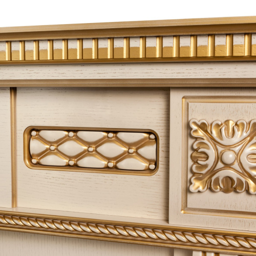 Каминокомплект CORSICA LUX/МАЛАГА ЛЮКС Бежевый дуб с золотой патиной с очагом Электроочаг CASSETTE/КАССЕТА 630 фото 8