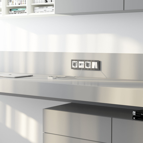 Накладка для двойной розетки Еthernet RJ-45 белый акрил W1191141 фото 2