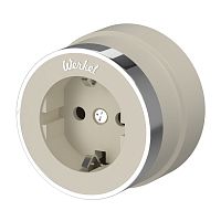 Розетка с заземлением Vintage слоновая кость матовый/хром W5871055