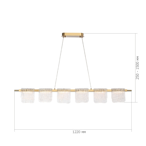SL6021.203.36 Светильник подвесной ST-Luce золотистый/прозрачный LED 1*36W 3000K VOILE фото 2