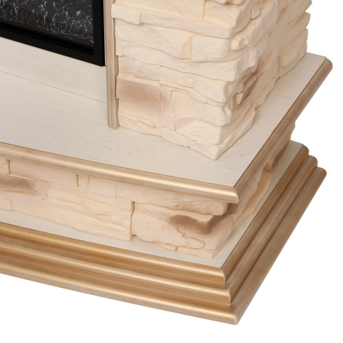 Каминокомплект FRANKFURT/ТУРИН Бежевый дуб с золотой патиной с очагом Электроочаг JOKER/ДЖОКЕР 45 фото 9