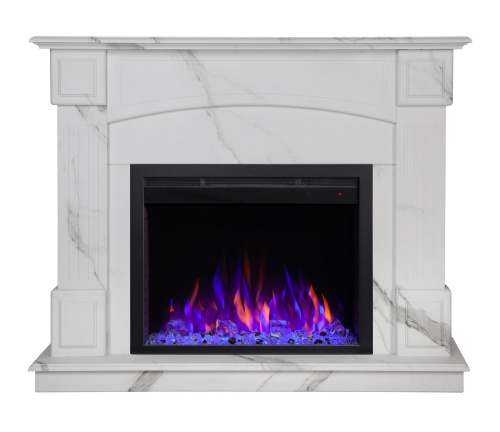 Электрокамин RealFlame Carolina 24/25,5 WT цвет мрамор белый с очагом Saphir 25,5 фото 2 Электрокамин RealFlame Carolina 24/25,5 WT цвет мрамор белый с очагом Saphir 25,5 фото 2