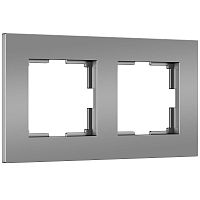 Рамка из поликарбоната на 2 поста Slab серебро софт W0022965