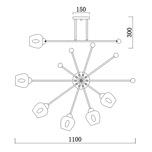 Светильник на штанге Escada 695/5P E14*40W Chrome фото 5