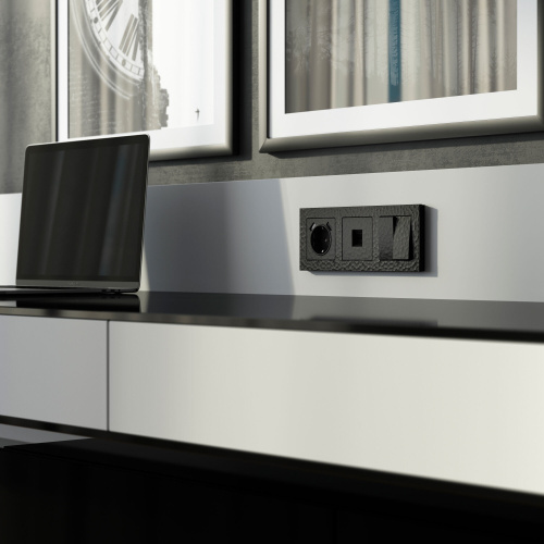 Розетка Ethernet RJ-45 (Hammar черный) W1281008 фото 3