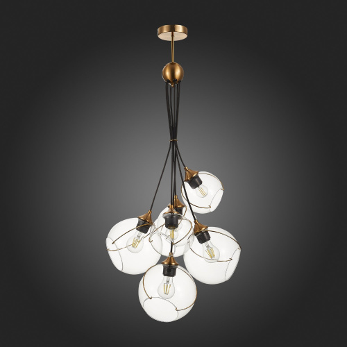 SLE103103-06 Светильник подвесной Золотистый/Прозрачный E27 6*60W SATTURO фото 6