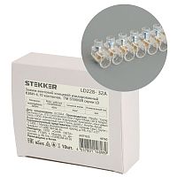 Зажим винтовой концевой изолированный КЗВИ-4 450В, 32А, 10 контактов, поликарбонат  LD228-32А