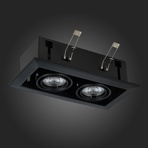 ST250.448.02 Св-к встр. Черный GU10 2*50W  L245xW126xH70 220V Без ламп Встраиваемые светильники фото 6