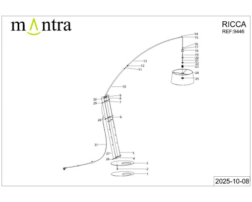 Торшер без абажура Mantra Ruti Ricca 9446 фото 5 Торшер без абажура Mantra Ruti Ricca 9446 фото 5
