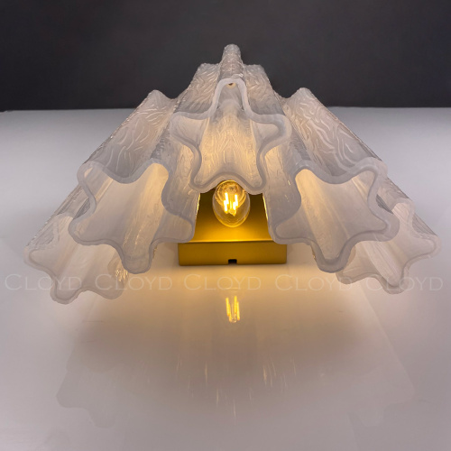 Бра Cloyd ANNO-B W1 / выс. 29 см - латунь светл. - стекло белые облака (арт.20467) фото 2 Бра Cloyd ANNO-B W1 / выс. 29 см - латунь светл. - стекло белые облака (арт.20467) фото 2