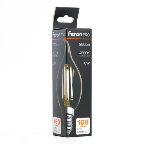 Лампа светодиодная Feron.PRO LB-1216 Свеча на ветру E14 6W 175-265V 4000K фото 9