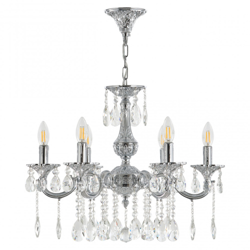 Люстра с хрустальными подвесками AL78101/6/175 A Ni Bohemia Ivele Crystal (Богемия Ивеле Кристалл)