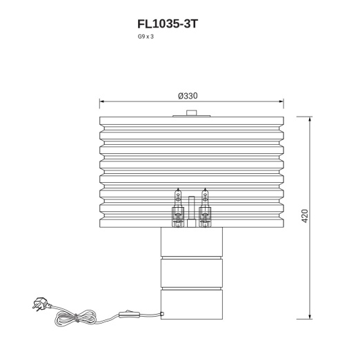 Настольная лампа Encanto FL1035-3T фото 2