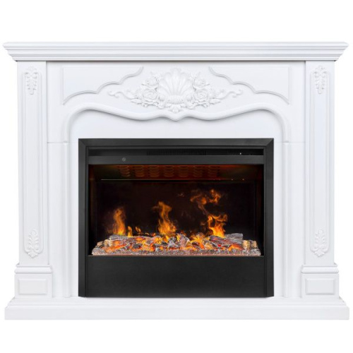 Электрокамин RealFlame Victoria 26 WT белый с очагом 3D Helios 26 SBG Электрокамин RealFlame Victoria 26 WT белый с очагом 3D Helios 26 SBG