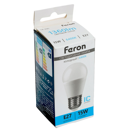 Лампа светодиодная Feron LB-990 Шарик E27 15W 175-265V 6400K фото 4