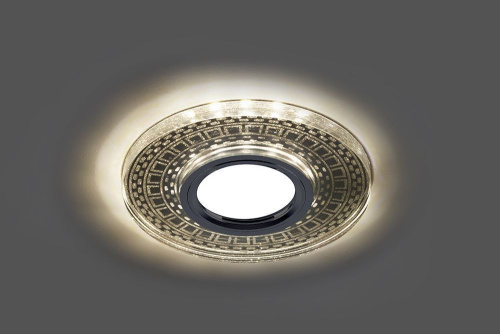 Светильник встраиваемый с LED подсветкой Feron CD981 потолочный MR16 G5.3, прозрачный, серебро фото 2 Светильник встраиваемый с LED подсветкой Feron CD981 потолочный MR16 G5.3, прозрачный, серебро фото 2
