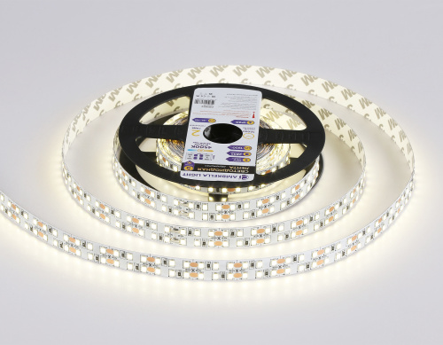 Светодиодная лента двухрядная 12В 2835 240Led 19.2Вт/м 4500K IP20 5м фото 3