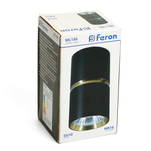 Светильник потолочный Feron ML186 Barrel ZEN MR16 GU10 35W 230V,  чёрный, золото фото 10