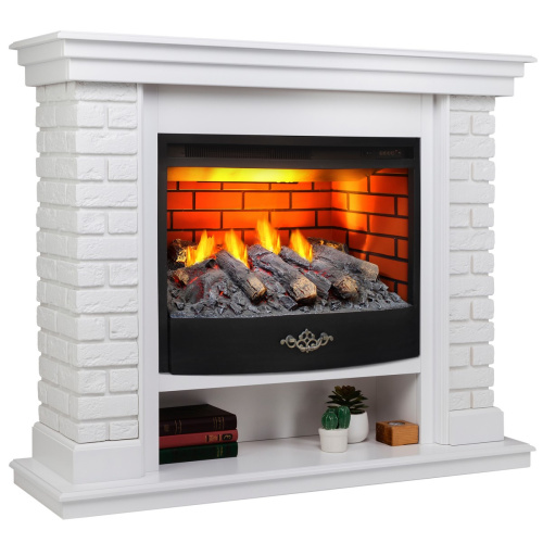 Электрокамин RealFlame Brixton 25,5 WT белый с очагом 3D Firestar 25,5 фото 2 Электрокамин RealFlame Brixton 25,5 WT белый с очагом 3D Firestar 25,5 фото 2