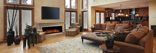 Каминокомплект CALLISTO/ПРАГА Бежевый дуб с золотой патиной с очагом Электроочаг JOKER/ДЖОКЕР 52 фото 4