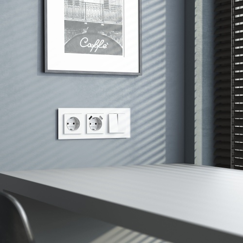 Рамка из стекла на 3 поста Favorit белый матовый W0031105 фото 4