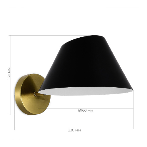 SLE1253-301-01 Светильник настенный Латунь/Черный,Белый E14 1*60W NORBI фото 2
