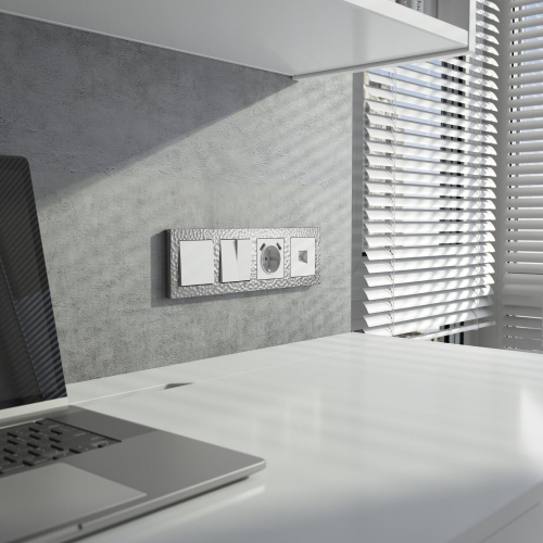 Рамка из поликарбоната на 4 поста Hammer серебряный W0042406 фото 2