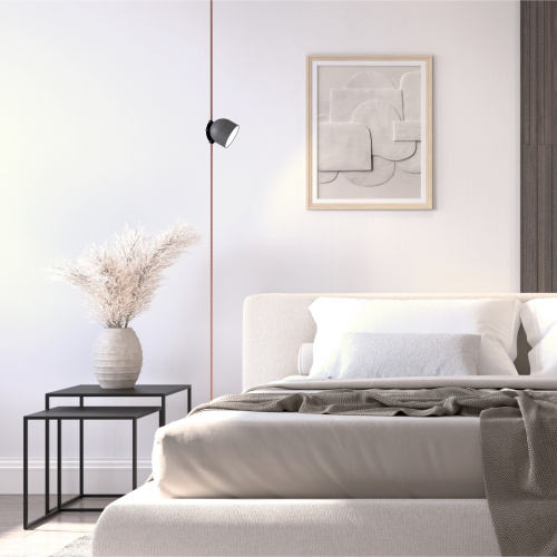 DK5542-BK Поворотный светильник для трека-ремня Belty, серия Spot, со светодиодом, D100*H107мм, 48V DC, 12W, RA90, 120°, 4000K, IP20, черный, алюминий фото 2