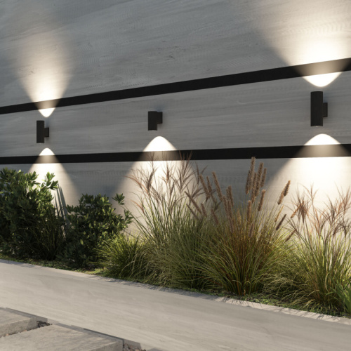 DK9821-BK Настенный уличный светильник BORG, IP65, 18 Вт, 3000К, черный, алюминий фото 2