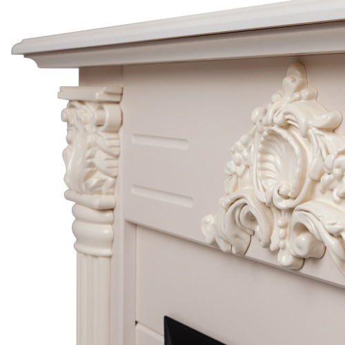 Электрокамин RealFlame Stefania WT айвори с очагом Majestic Lux Brass фото 5