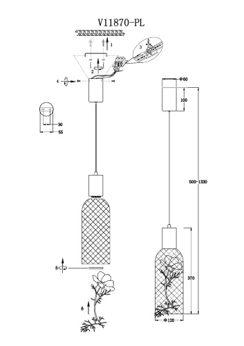 Светильник подвесной светодиодный Moderli V11870-PL Ophelia фото 2