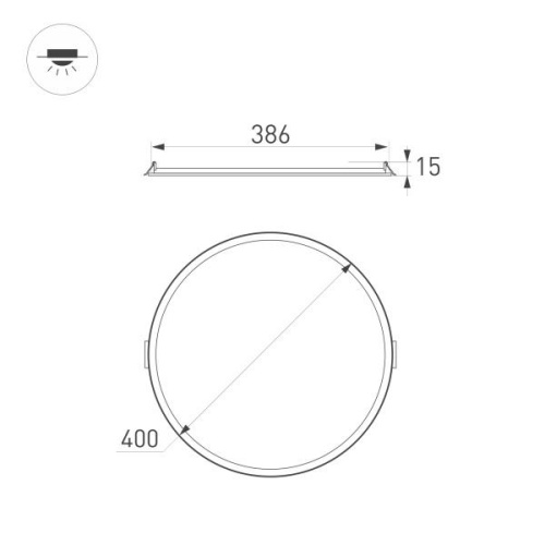 Встраиваемый светодиодный светильник Arlight DL-Edge-R400-34W Day4000 034724 фото 2