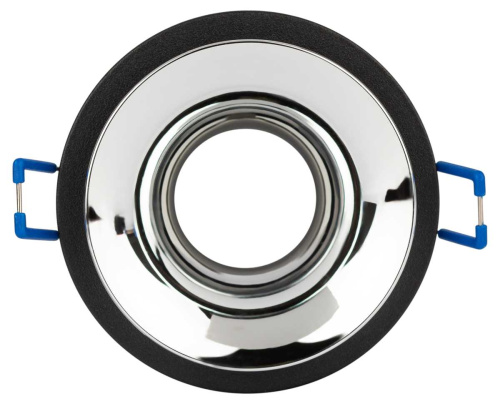 Светильник встраиваемый декоративный ЭРА KL103 BK/CH под лампу MR16 GU5.3 черный/хром Б0056355 фото 6