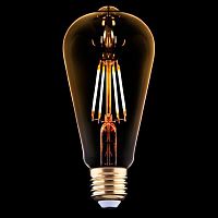 Лампа светодиодная филаментная E27 4W 2200K прозрачная 9796