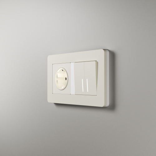 Рамка из поликарбоната на 2 поста Split айвори/белый, soft-touch W0023066 фото 4