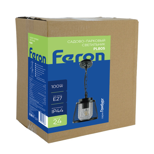 Светильник садово-парковый Feron PL805 на стену вниз 100W 230V E27, черный фото 8 Светильник садово-парковый Feron PL805 на стену вниз 100W 230V E27, черный фото 8