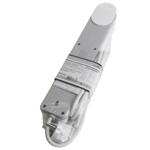 Сетевой фильтр 4-местный с/з STEKKER HM20-41-05 3x1мм2, 5 м, серия Optima, белый фото 8