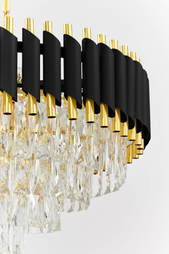 Хрустальная подвесная люстра Lumina Deco Funneli LDP 6003-550 BK+F.GD фото 3 Хрустальная подвесная люстра Lumina Deco Funneli LDP 6003-550 BK+F.GD фото 3