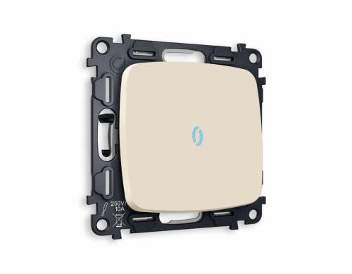 Комплект механизма 1-кл выключателя AMBRELLA VOLT с подсветкой 10000K OMEGA Бежевый матовый QUANT (OP3220, VM101, G17B) MO322020