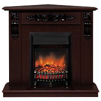 Электрокамин RealFlame Dominica Corner DN орех с очагом Fobos Lux Black RC