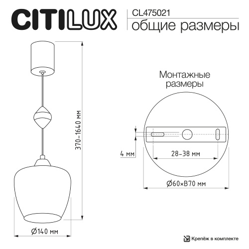 Citilux NORT CL475021 Подвесной светильник фото 11 Citilux NORT CL475021 Подвесной светильник фото 11