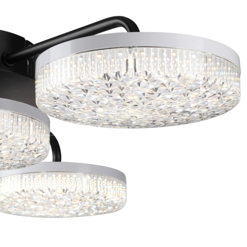 8236/4CL LEDIO LN25 000 черный, металл/акрил Люстра потолочная с ПДУ LED 55W 3000-6000К 220V DIDANA фото 3 8236/4CL LEDIO LN25 000 черный, металл/акрил Люстра потолочная с ПДУ LED 55W 3000-6000К 220V DIDANA фото 3