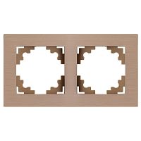 Рамка 2-местная, металл, STEKKER, MFR00-7002-02 , серия Катрин, шампань