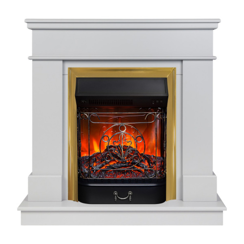 Электрокамин RealFlame Selena STD GR платиновый с очагом Majestic Lux Brass Электрокамин RealFlame Selena STD GR платиновый с очагом Majestic Lux Brass